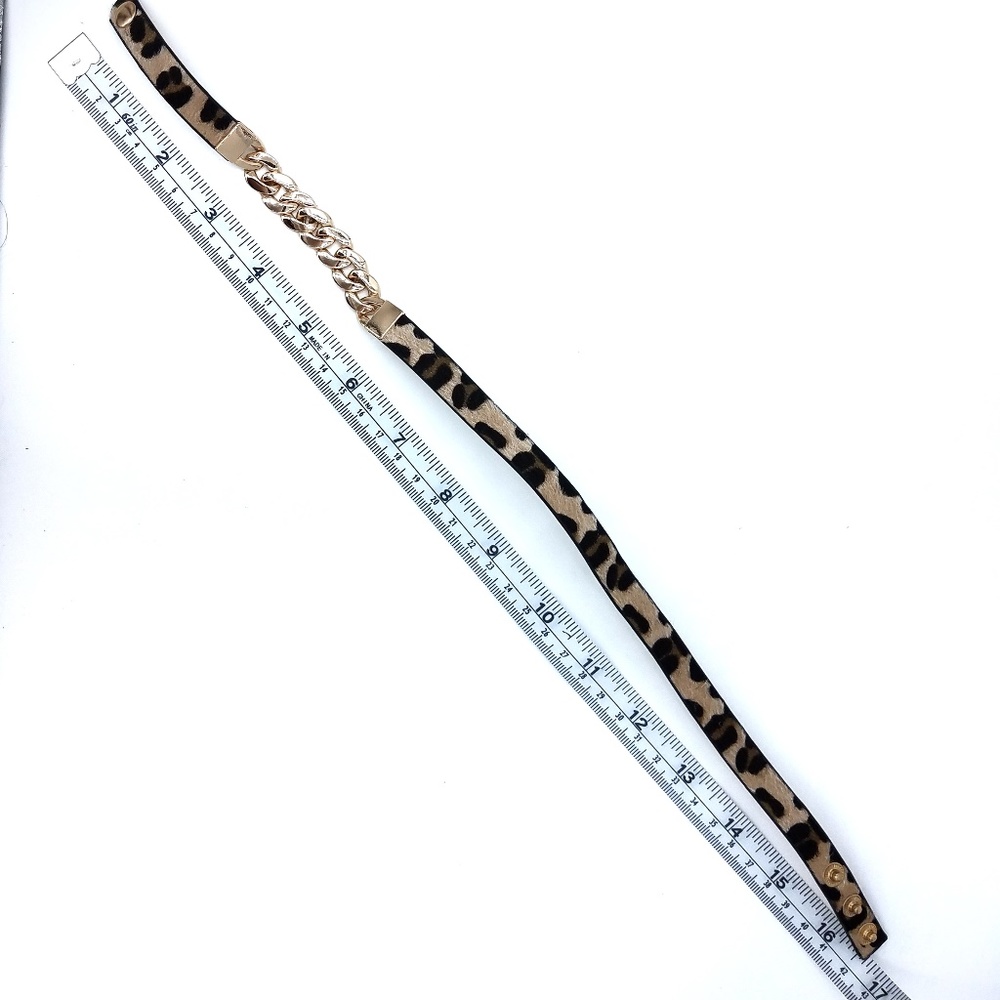 Leopard  gold chain wrap bracelet animal print - Picture 8 of 8